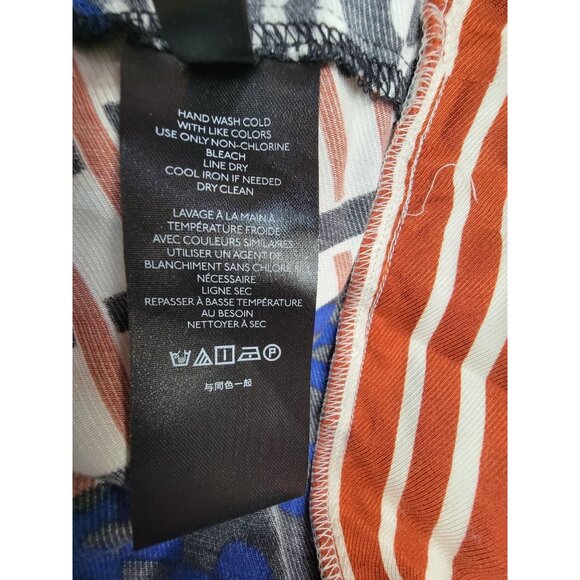 Anthropologie Maeve Contrast Midi Shirt Dress Medium Patchwork Boho Short Sleeve - Picture 4 of 9